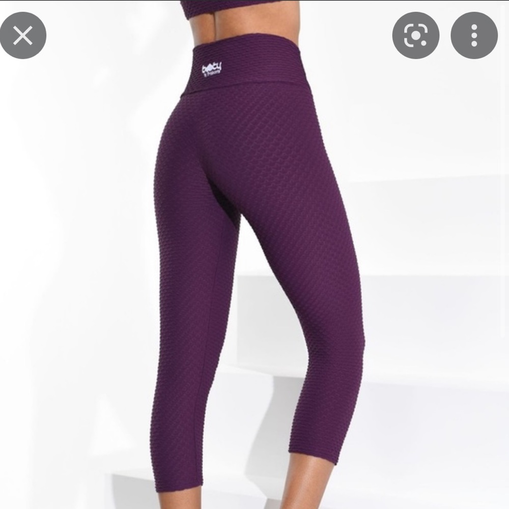 Booty By Brabants Croco Skin Cropped Leggings in Acai